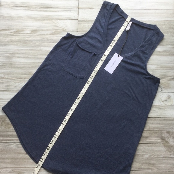 Z SUPPLY FITNESS Dk Blue Pocket Racer Burnout Tank - Picture 5 of 8